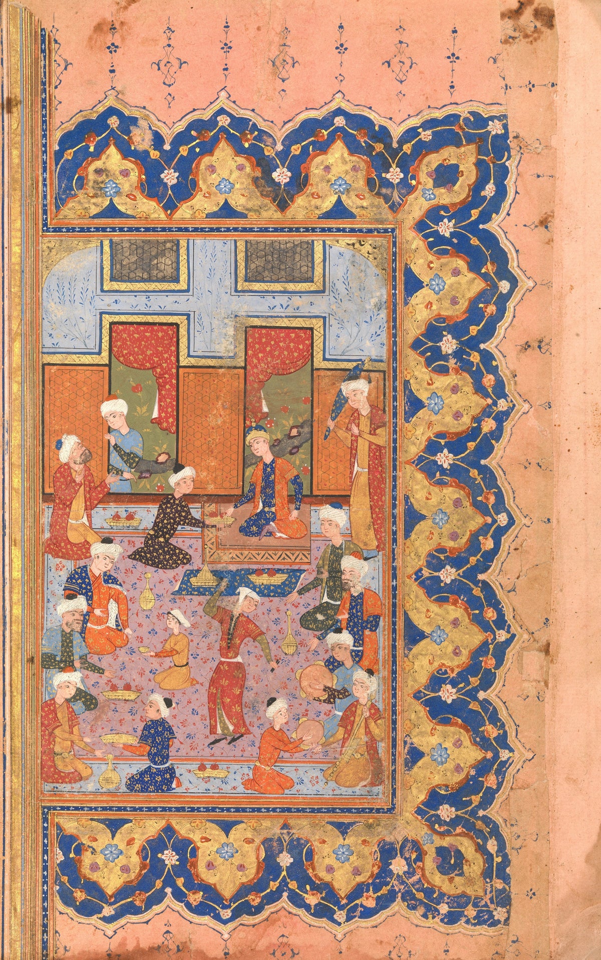 Divan of Mir 'Ali Shir Nava'i: A Scene of Conviviality at Court | Persian Miniature Art Print