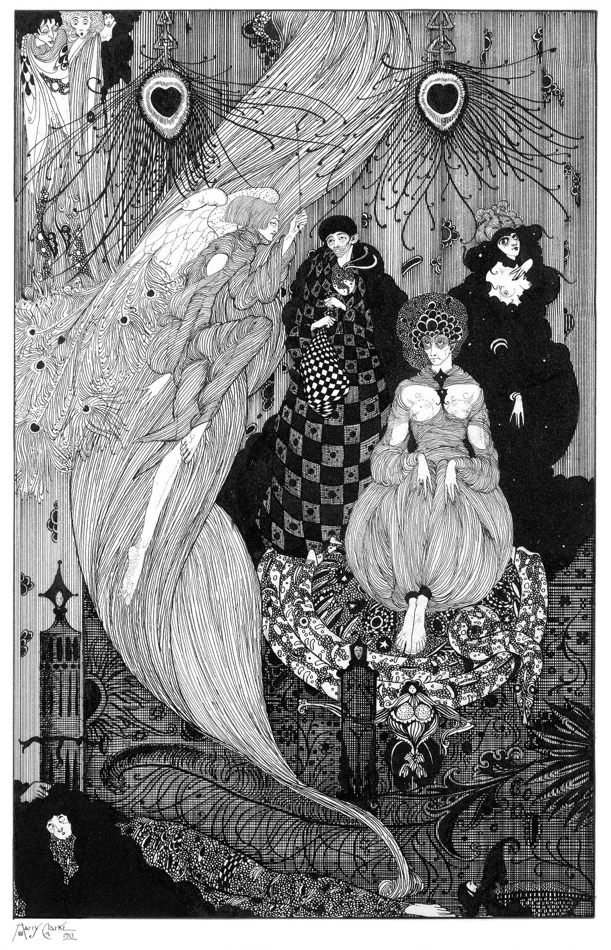 Harry Clarke — Down to the Central Earth, His Proper Scene | Illustration Art Print