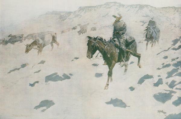 Frederic Remington — Drifting Before the Storm | Western Art Print