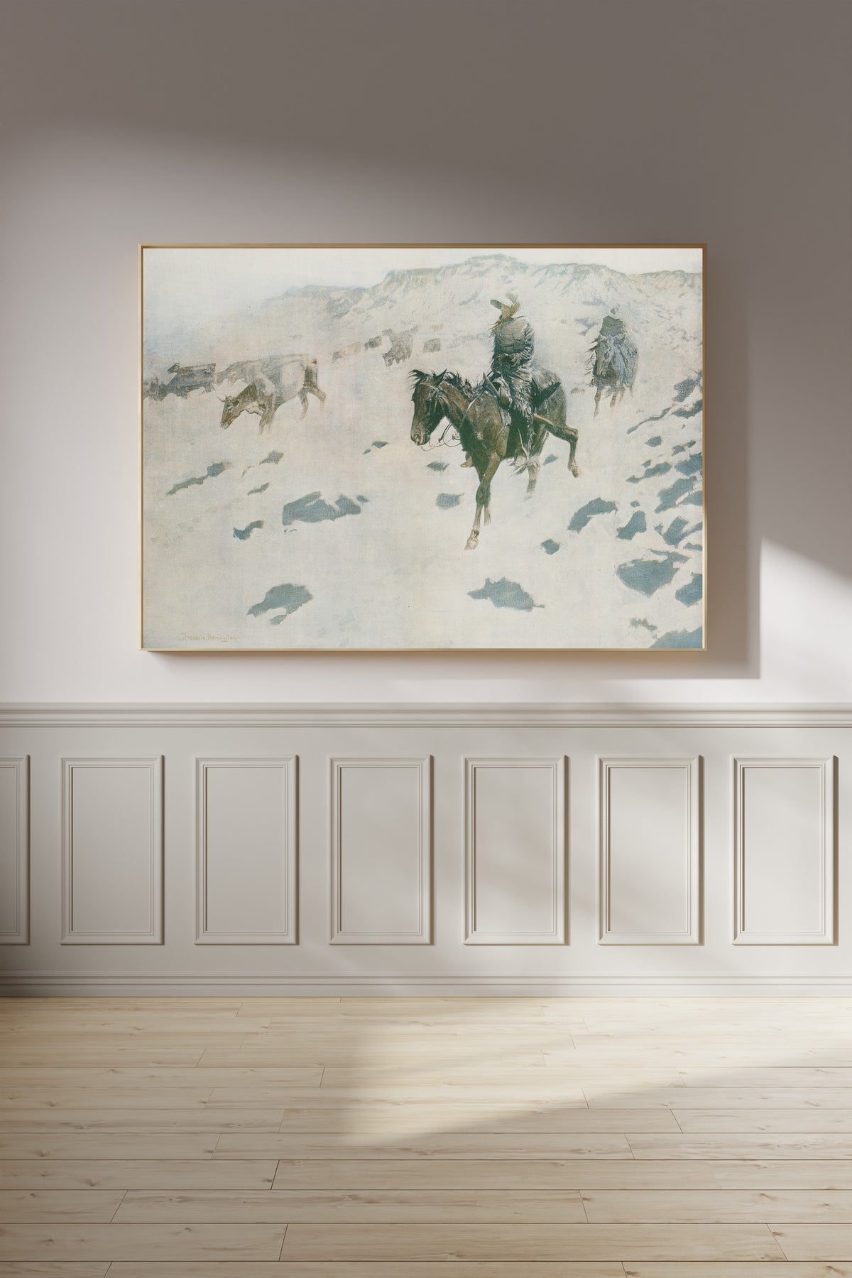 Frederic Remington — Drifting Before the Storm | Western Art Print
