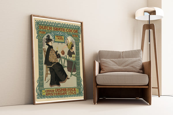 Johann Georg van Caspel — Dutch skate cocoa. Erven Caspar Flick | Vintage Poster Print