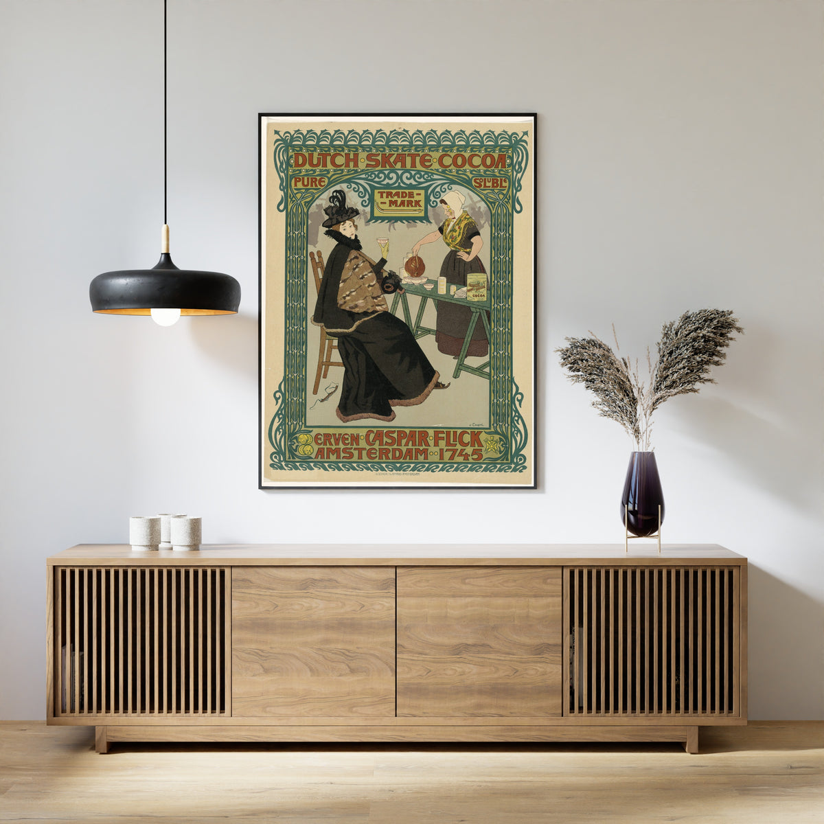 Johann Georg van Caspel — Dutch skate cocoa. Erven Caspar Flick | Vintage Poster Print