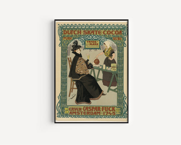 Johann Georg van Caspel — Dutch skate cocoa. Erven Caspar Flick | Vintage Poster Print
