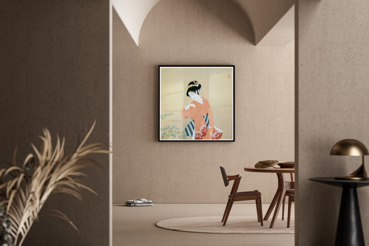 Early Autumn by Uemura Shōen — shown framed on a wall