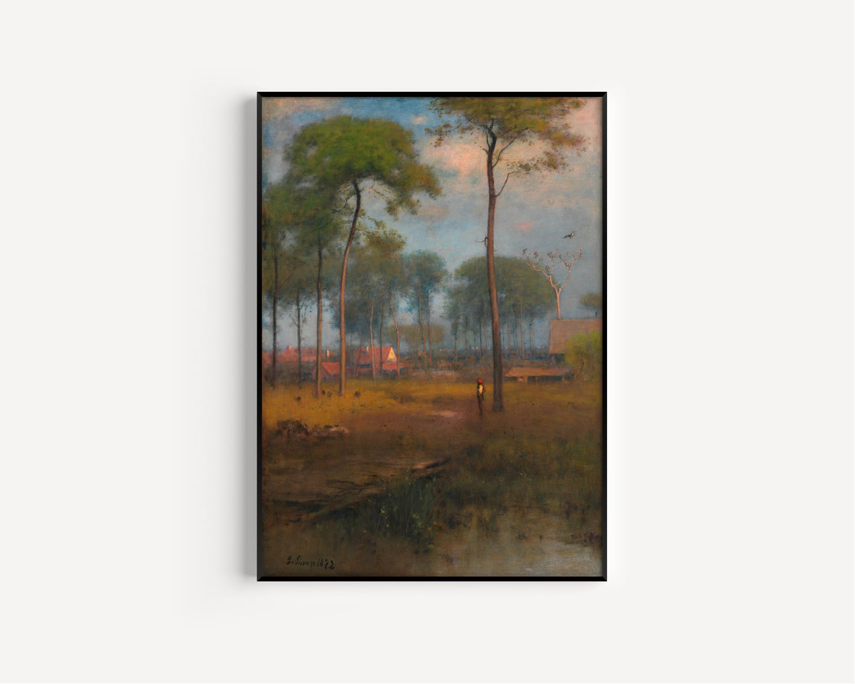 Early Morning, Tarpon Springs by George Inness — in a slim black frame on a plain white wall