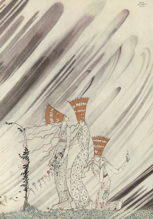 Kay Nielsen — East of the Sun and West of the Moon: A Big Dense Snowdrift Came and Carried Them Away | Fairy Tale Illustration Print
