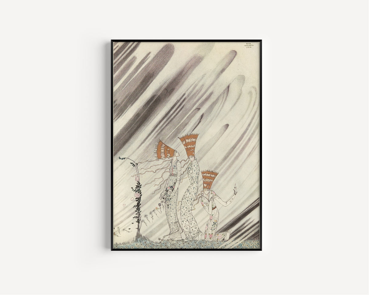 Kay Nielsen — East of the Sun and West of the Moon: A Big Dense Snowdrift Came and Carried Them Away | Fairy Tale Illustration Print