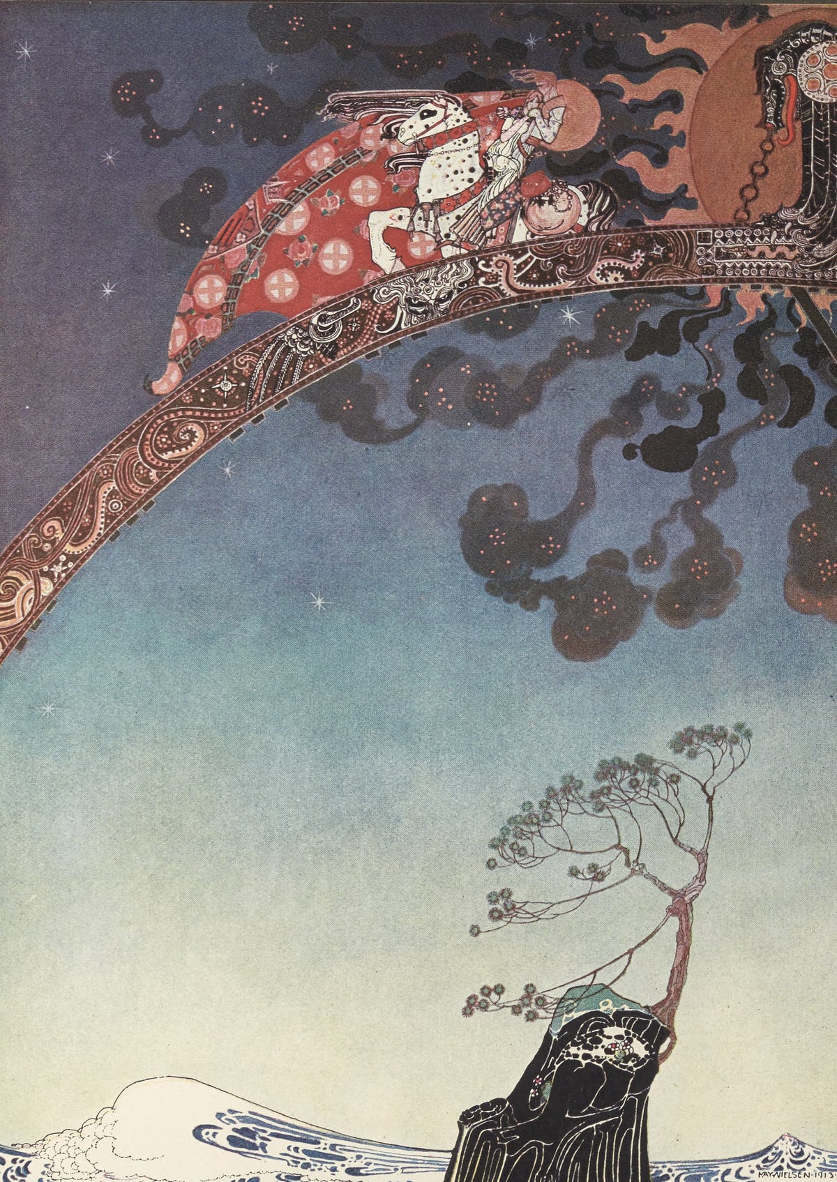 Kay Nielsen — East of the Sun and West of the Moon: And Flitted Away as Far as They Could | Fairy Tale Illustration Print