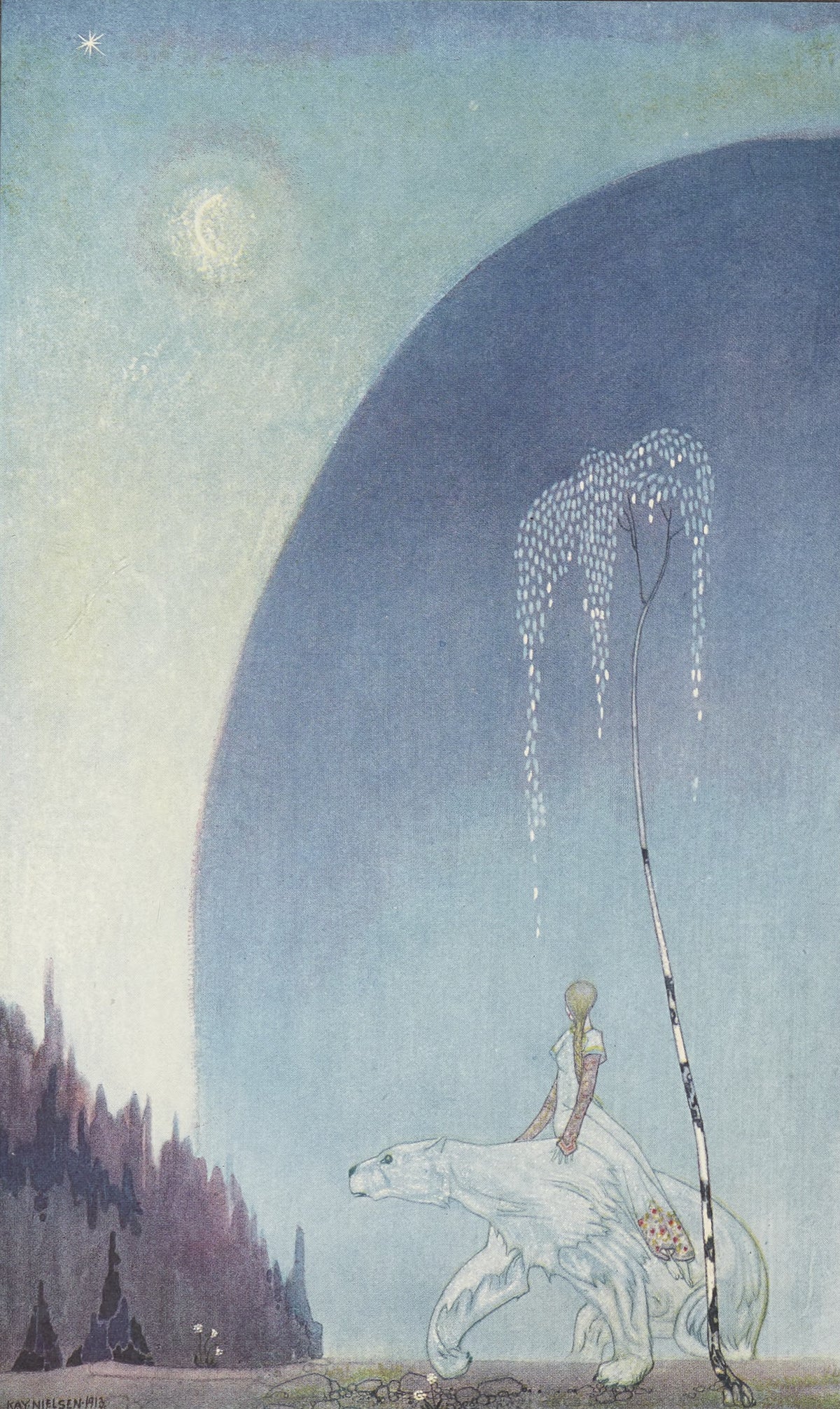Kay Nielsen — East of the Sun and West of the Moon: Hold Tight by My Shaggy Coat | Fairy Tale Illustration Print
