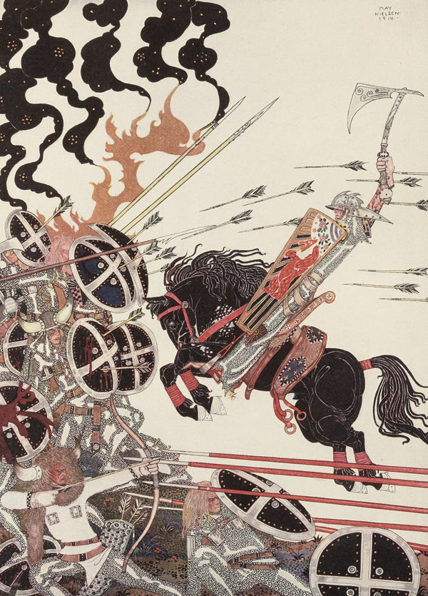 Kay Nielsen — East of the Sun and West of the Moon: The Lad in the Battle | Fairy Tale Illustration Print