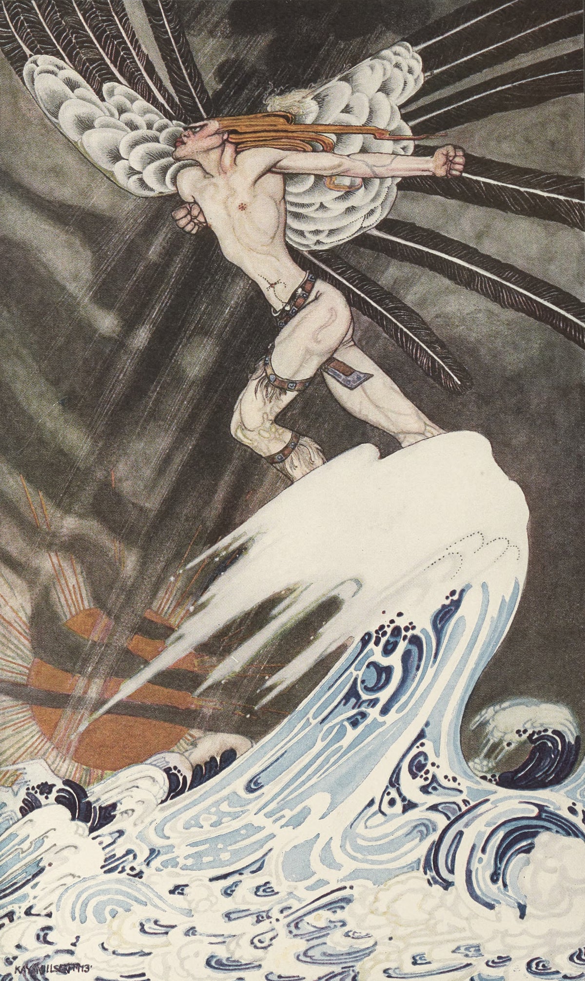 Kay Nielsen — East of the Sun and West of the Moon: The North Wind Goes over the Sea | Fairy Tale Illustration Print