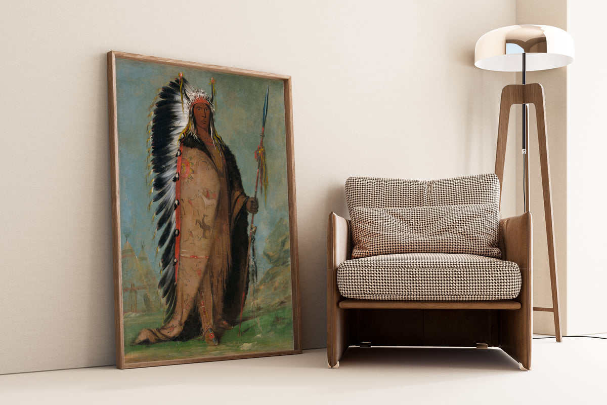 George Catlin — Ee-áh-sá-pa, Black Rock, a Two Kettle Chief | Western Art Print