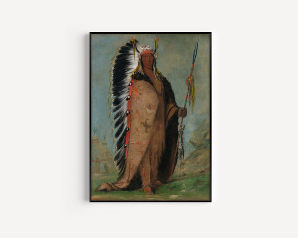George Catlin — Ee-áh-sá-pa, Black Rock, a Two Kettle Chief | Western Art Print