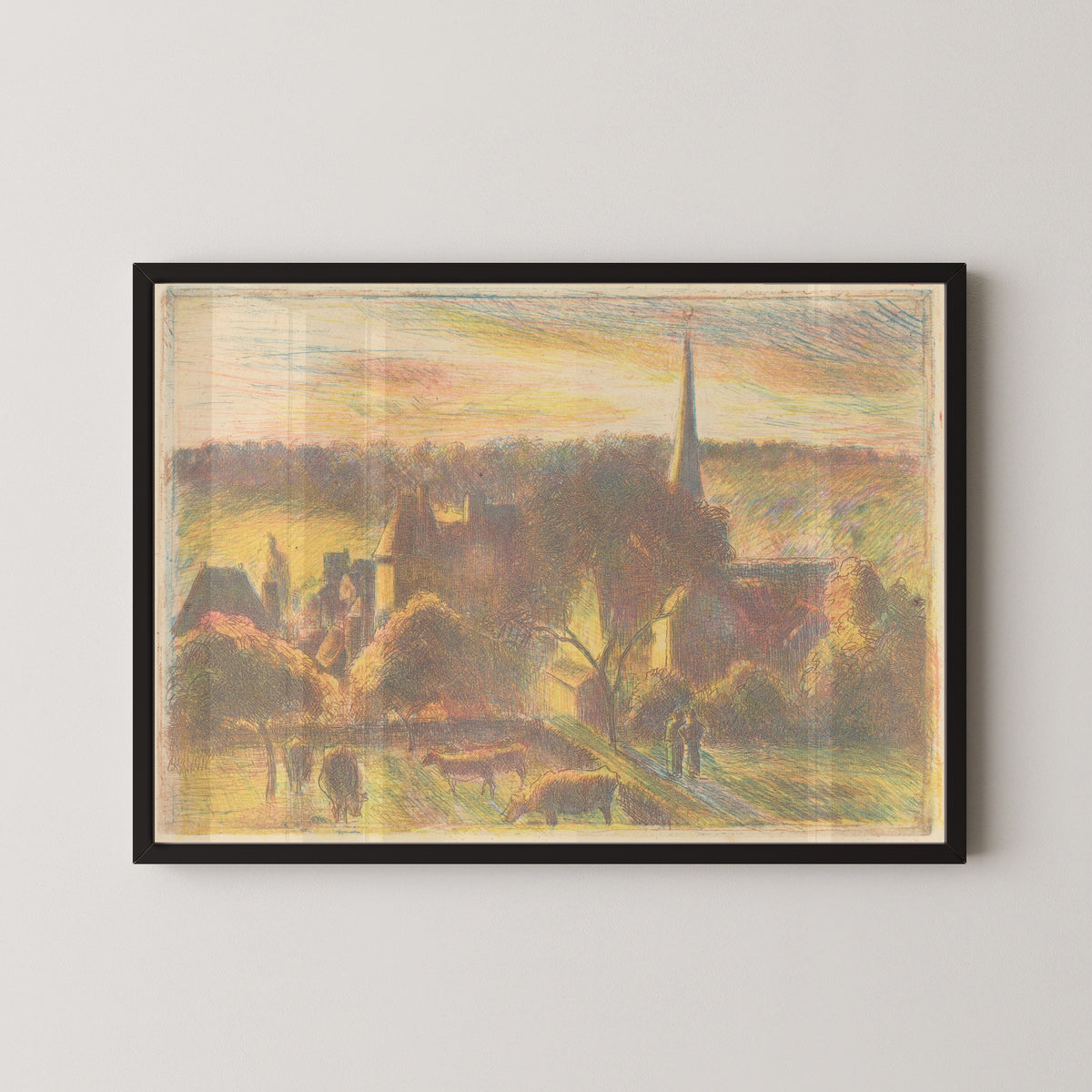 Camille Pissarro — Eglise et ferme d'Éragny (A Church and Farm at Éragny) | Fine Art Print