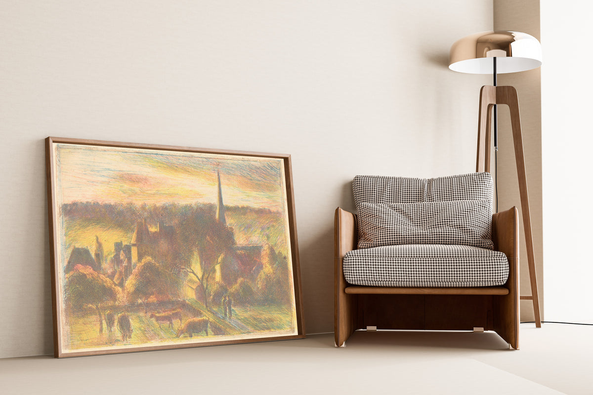 Camille Pissarro — Eglise et ferme d'Éragny (A Church and Farm at Éragny) | Fine Art Print
