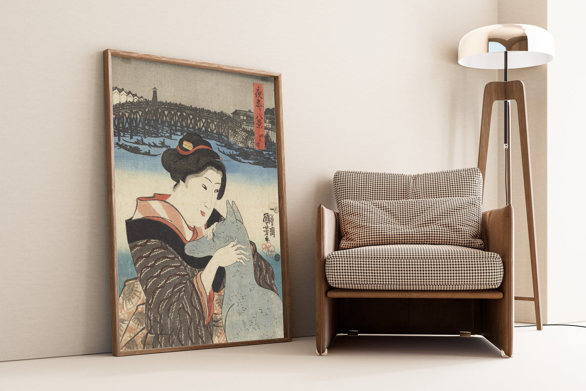Utagawa Kuniyoshi — Eight Views of Night Visiting | Japanese Woodblock Print (Ukiyo-e)