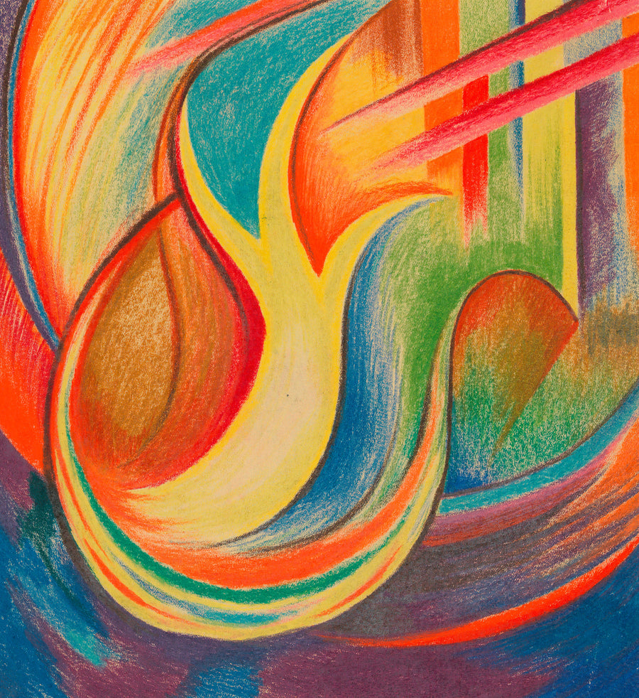 Karl Wiener — Ekstase (Ecstasy) | Abstract Art Print shown to scale on a wall above a sofa