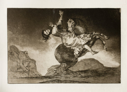 El caballo raptor (The Horse Abductor), from Los Disparates by Francisco de Goya — A rearing horse carries off a woman gripped in its teeth