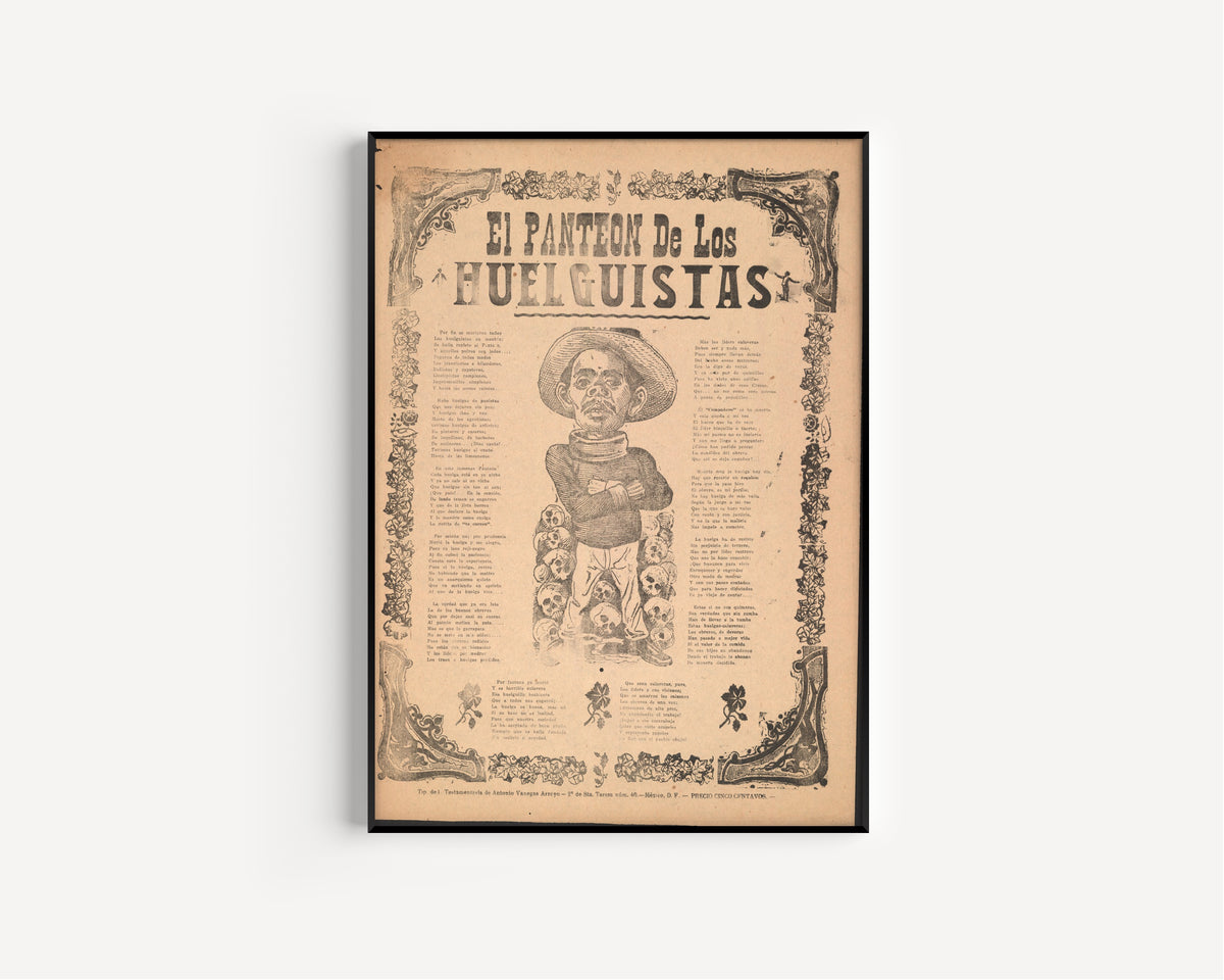 José Guadalupe Posada — El panteón de los huelguistas | Relief Print