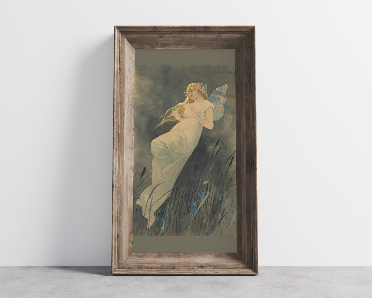 Alphonse Mucha — Elf with Iris | Art Nouveau Print