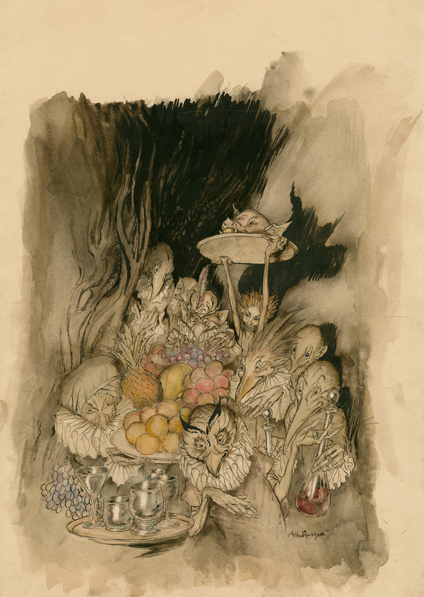 Arthur Rackham — Enter Several Strange Shapes, Bringing in a Banquet | Shakespeare Illustration Print