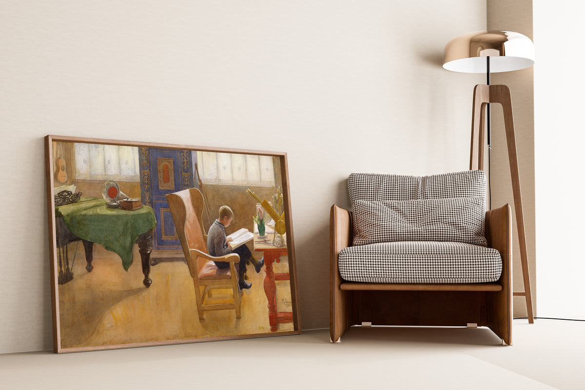 Carl Larsson — Esbjörn at the Study Corner | Swedish Watercolour Print