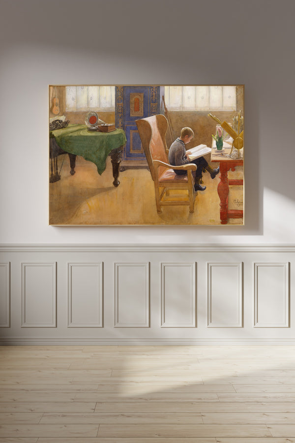 Carl Larsson — Esbjörn at the Study Corner | Swedish Watercolour Print