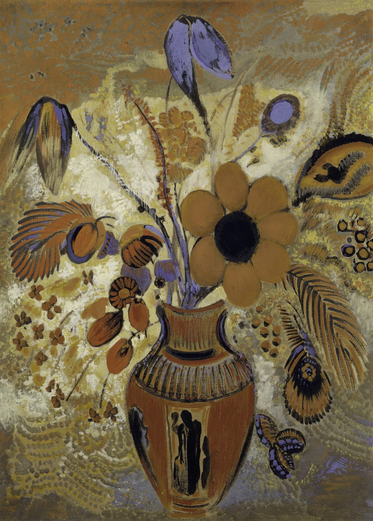 Odilon Redon — Etruscan Vase with Flowers | Symbolist Art Print