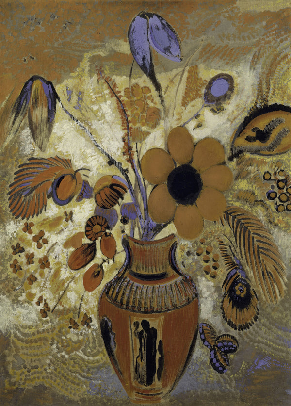 Odilon Redon — Etruscan Vase with Flowers | Symbolist Art Print