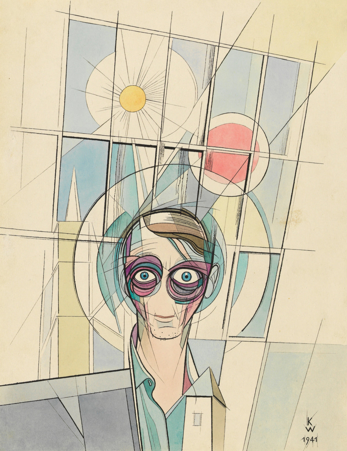 Karl Wiener — Euphorie, Selbstporträt (Euphoria, Self-Portrait) | Modernist Art Print