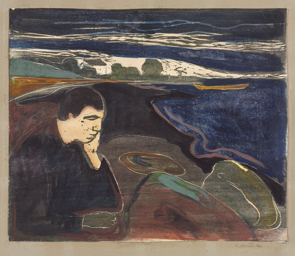 Edvard Munch — Evening, Melancholy I | Expressionist Fine Art Print