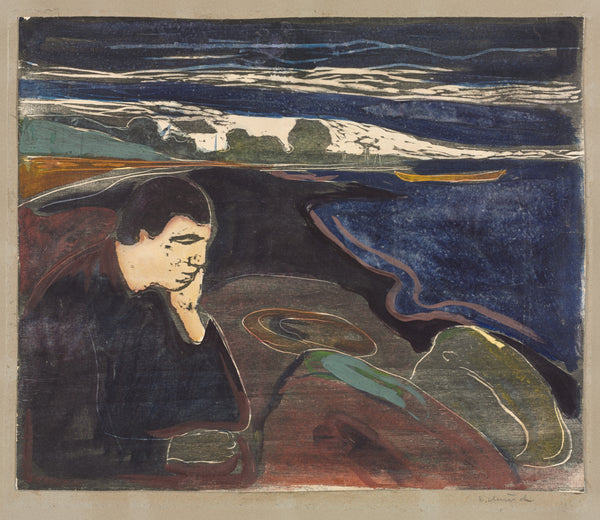 Edvard Munch — Evening, Melancholy I | Expressionist Fine Art Print