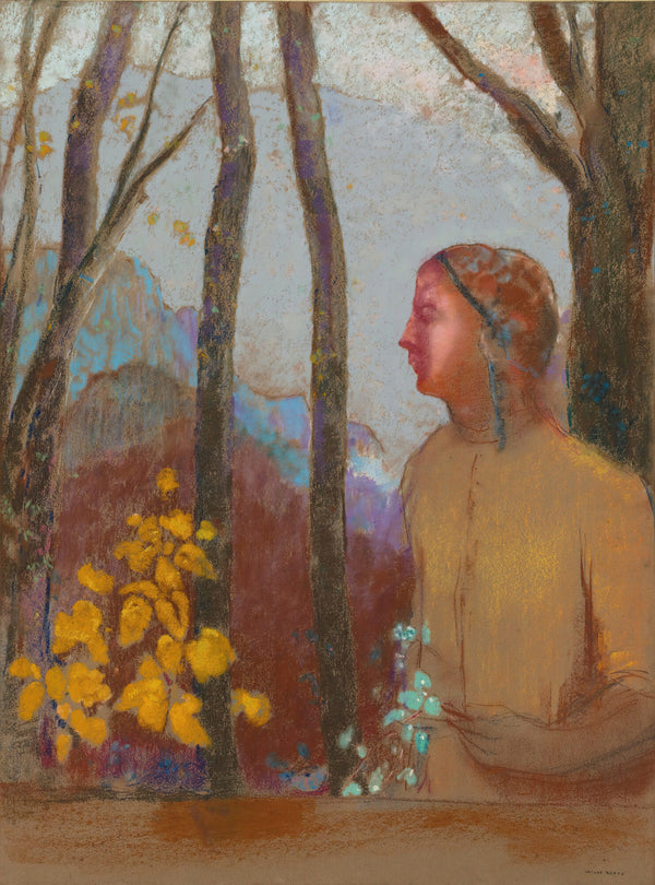 Odilon Redon — Evocation (Woman at the Mountain) | Symbolist Art Print