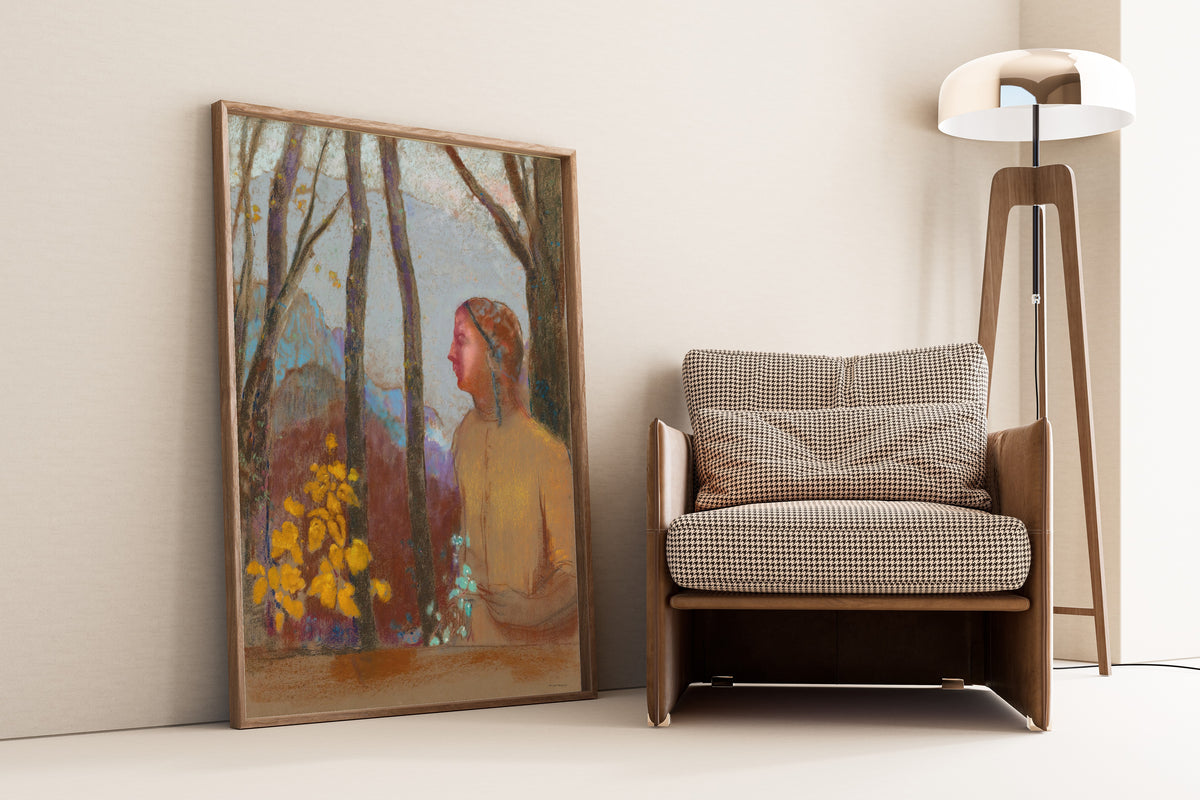 Odilon Redon — Evocation (Woman at the Mountain) | Symbolist Art Print