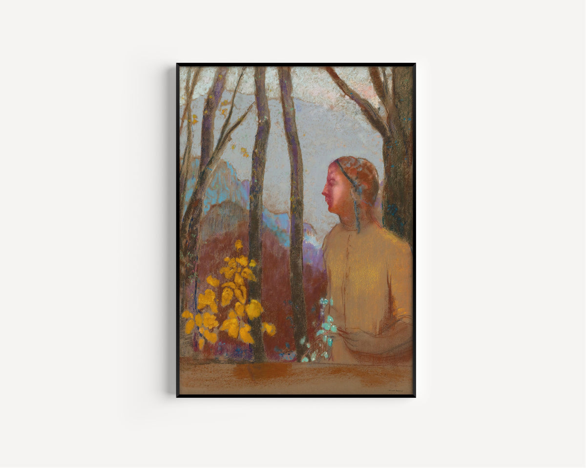 Odilon Redon — Evocation (Woman at the Mountain) | Symbolist Art Print