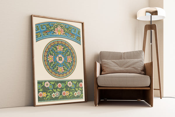 Owen Jones — Chinese Ornament: Cloisonne Medallion and Border | Ornament Plate Print