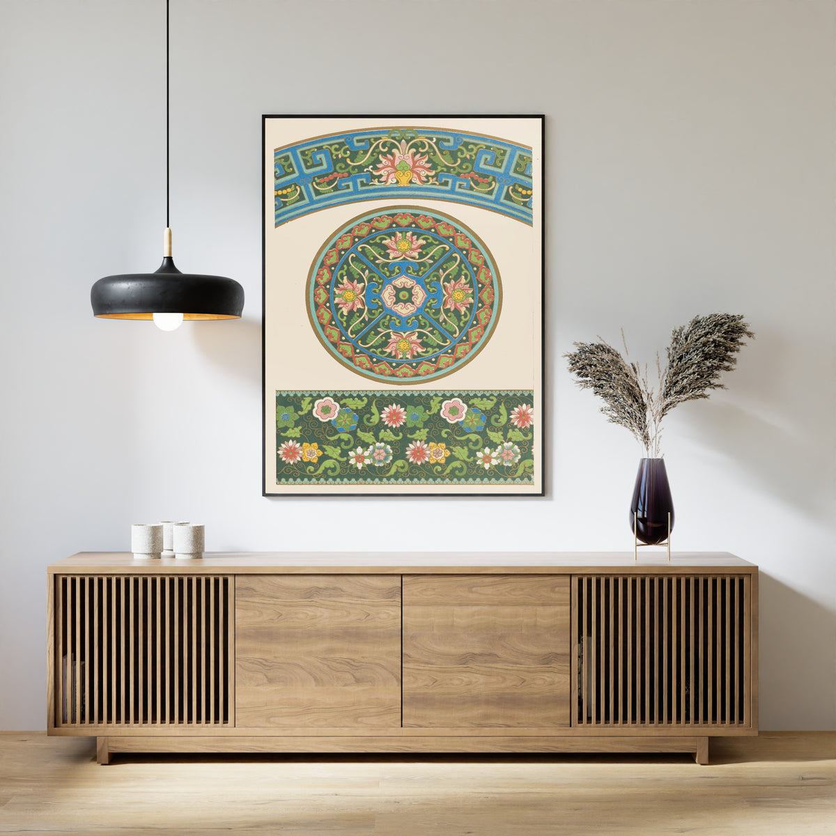 Owen Jones — Chinese Ornament: Cloisonne Medallion and Border | Ornament Plate Print