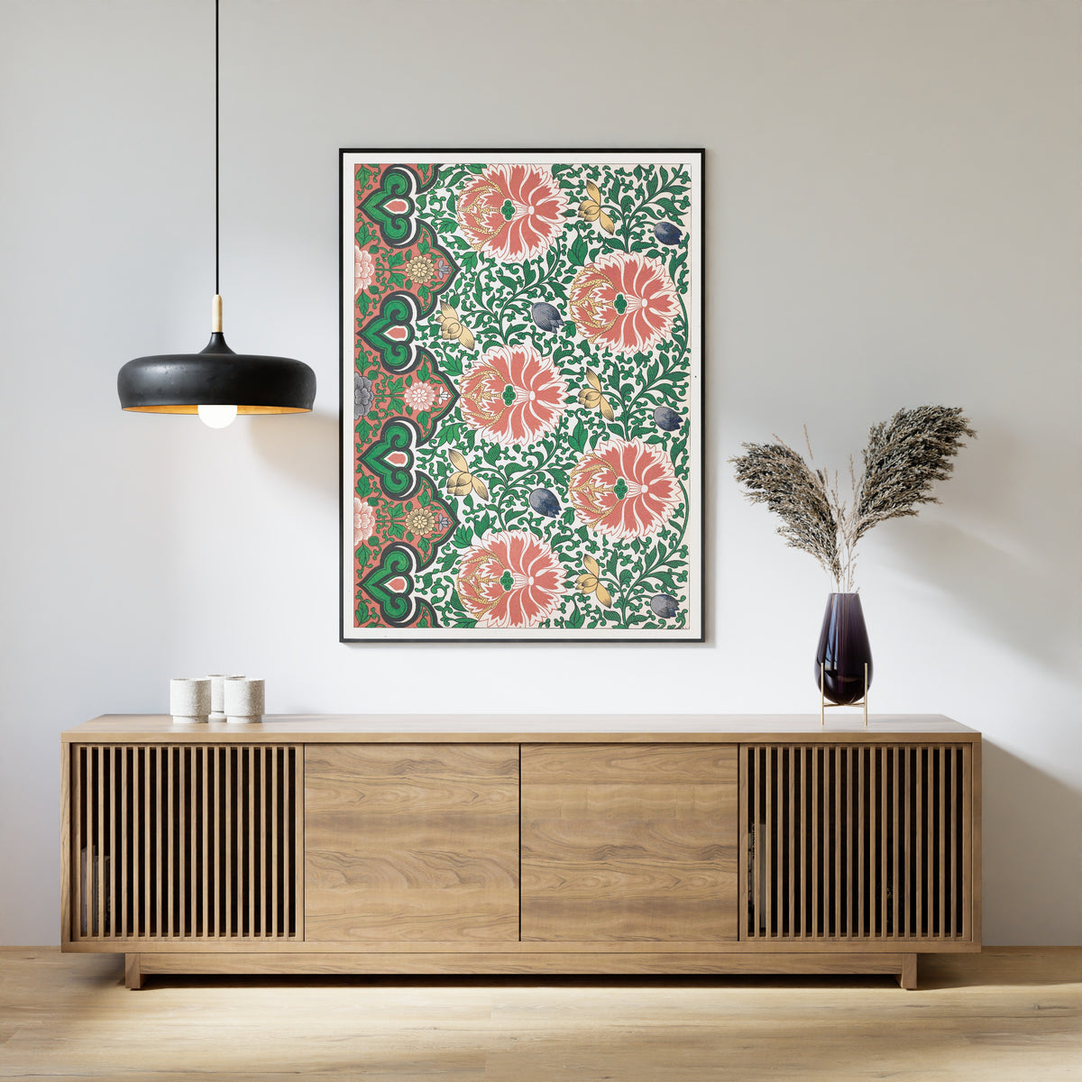 Owen Jones — Chinese Ornament: Coral Peonies on a White Ground | Ornament Plate Print
