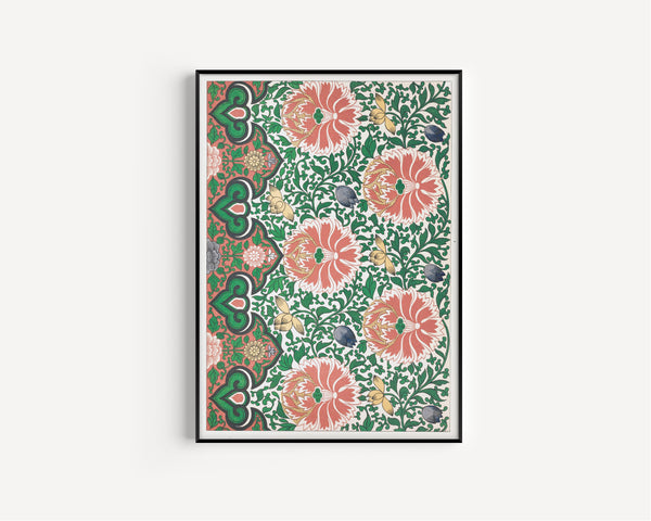 Owen Jones — Chinese Ornament: Coral Peonies on a White Ground | Ornament Plate Print