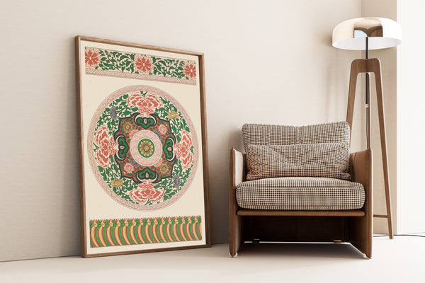 Owen Jones — Chinese Ornament: Peony Roundel with Petal Border | Ornament Plate Print