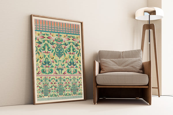 Owen Jones — Chinese Ornament: Archaic Motifs in Green and Rose | Ornament Plate Print