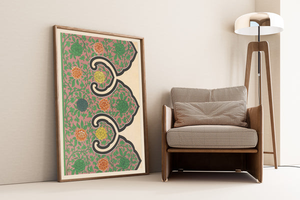 Owen Jones — Chinese Ornament: Orange Rosettes on a Rose Ground | Ornament Plate Print