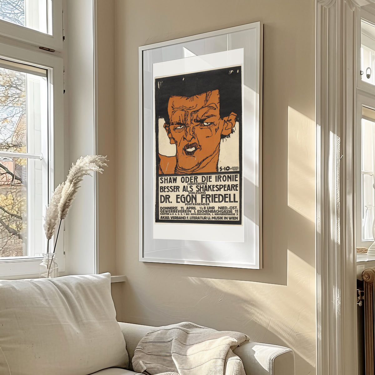 Egon Schiele — Shaw oder die Ironie (Poster for a Lecture by Egon Friedell) | Vintage Poster Print