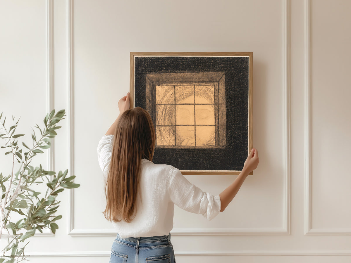 Odilon Redon — Face Behind a Window | Drawing Print