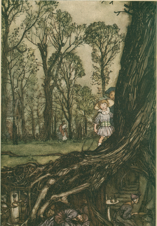 Arthur Rackham — Fairies Are All More or Less in Hiding Until Dusk | Fairy Tale Illustration Print