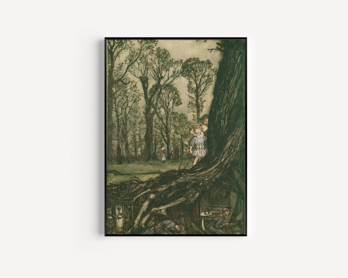 Arthur Rackham — Fairies Are All More or Less in Hiding Until Dusk | Fairy Tale Illustration Print