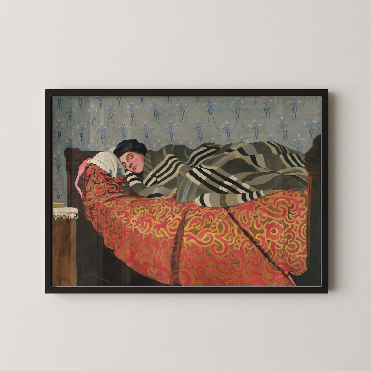 The Sleep (Le Sommeil) by Félix Vallotton — in a black frame on a pale wall