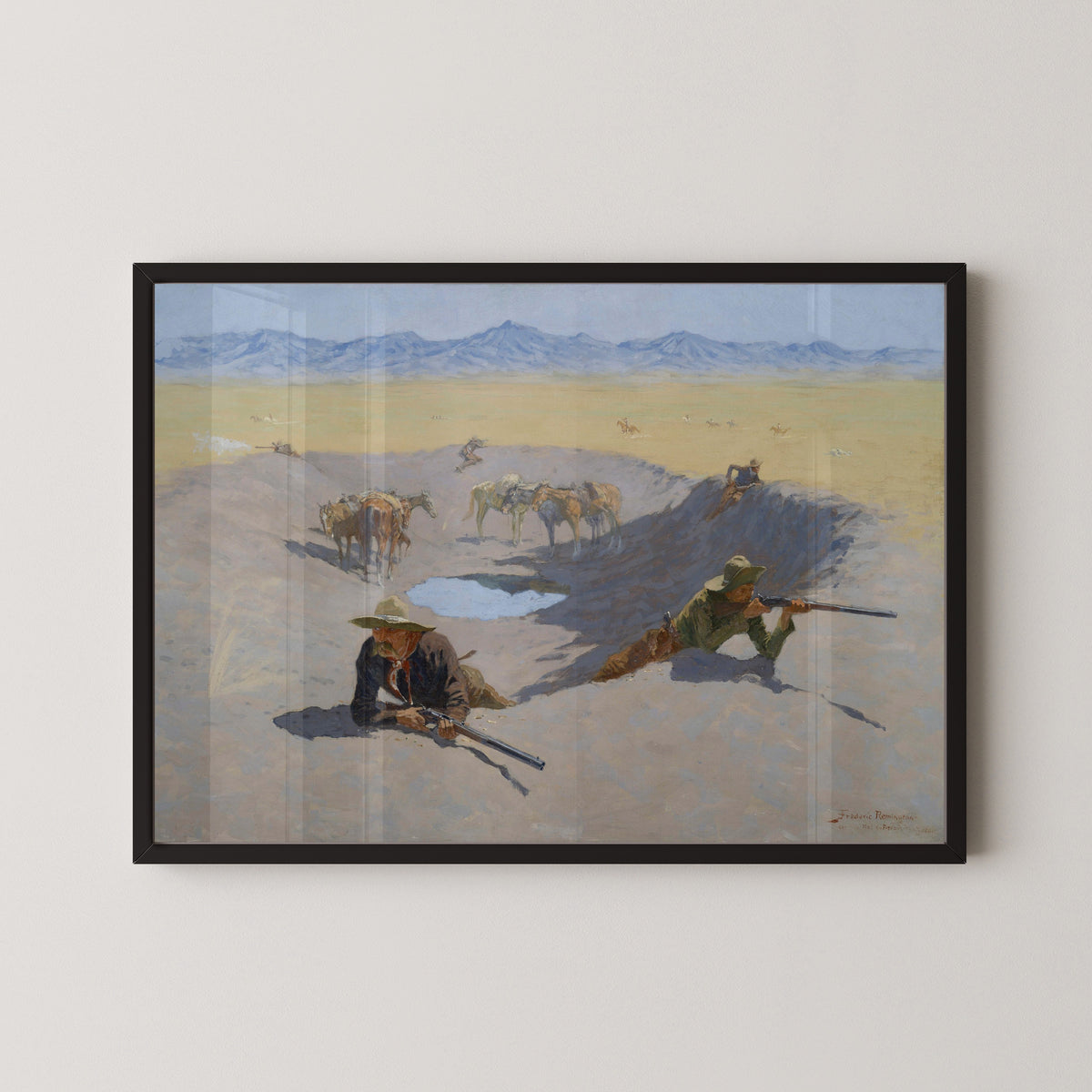 Frederic Remington — Fight for the Waterhole | Western Art Print