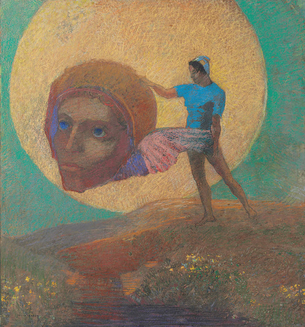 Odilon Redon — Figure Carrying a Winged Head (The Fall of Icarus) | Symbolist Art Print
