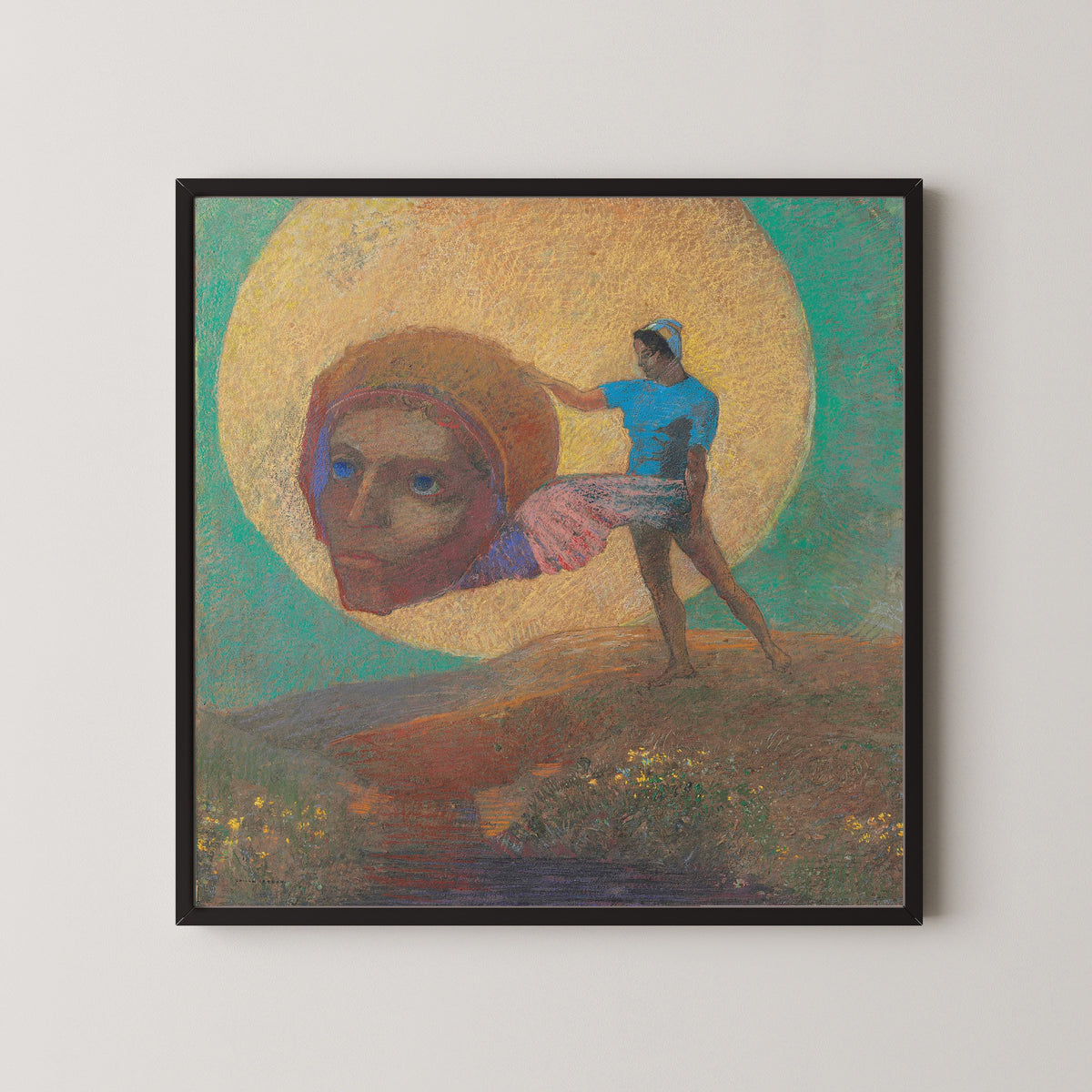Odilon Redon — Figure Carrying a Winged Head (The Fall of Icarus) | Symbolist Art Print